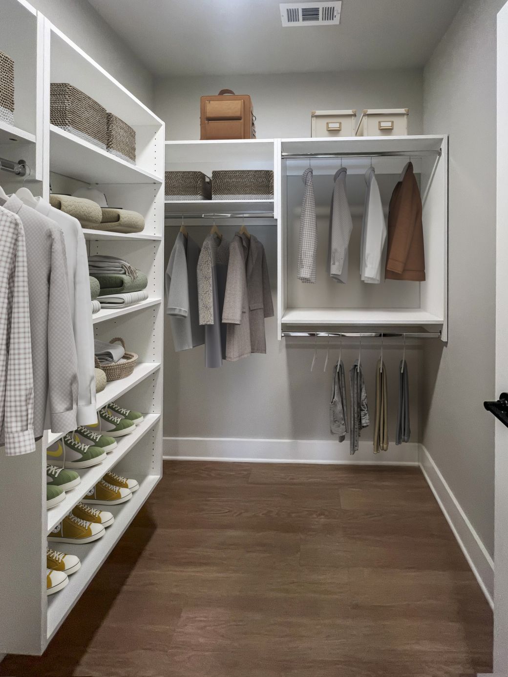 Carraway Village large walk-in closet with built-in storage