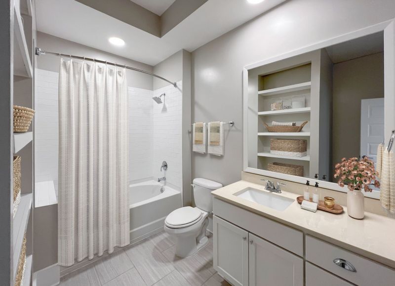 Chapel Hill apartment bathroom with water efficient plumbing fixtures