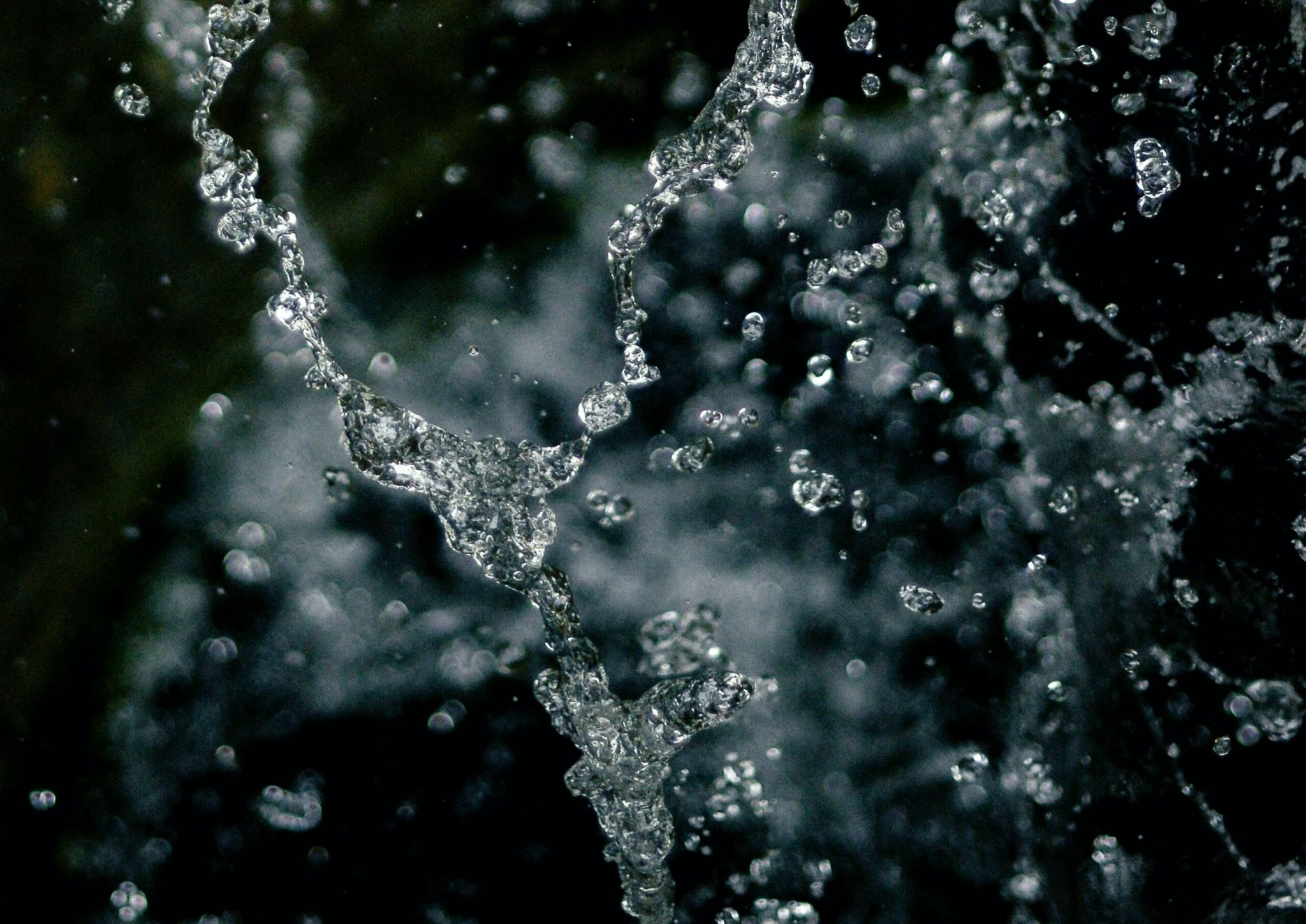 Splashing water droplets