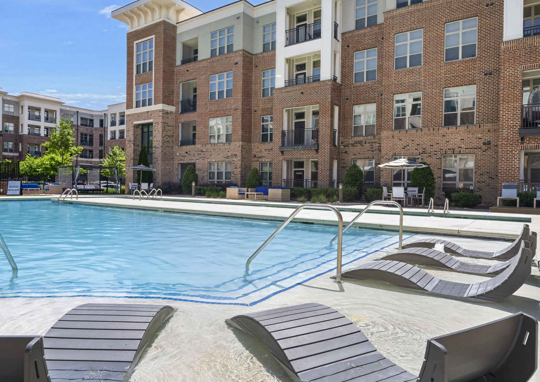 apartment building with pool