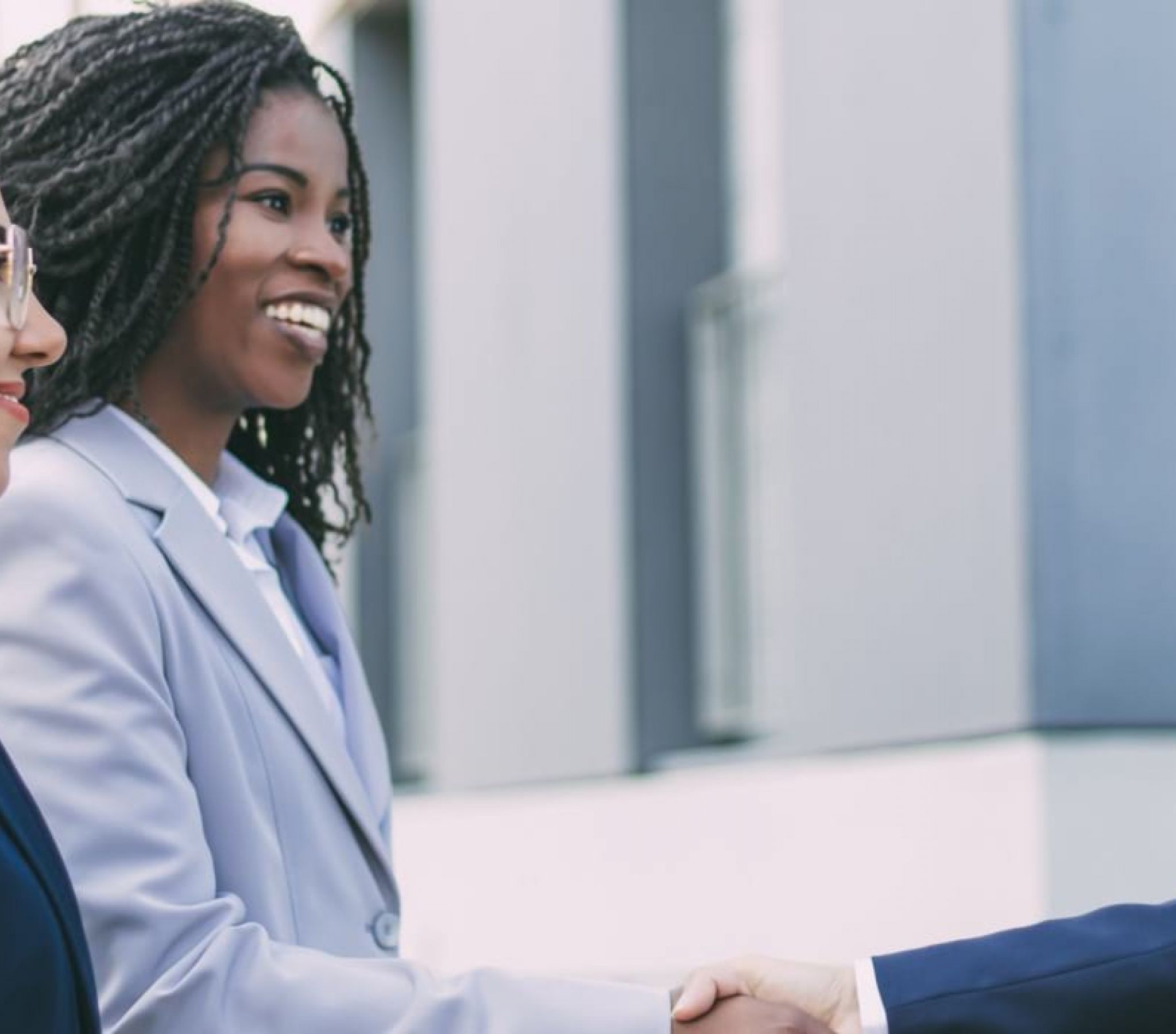 employees shaking hands